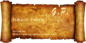 Gubicz Petra névjegykártya